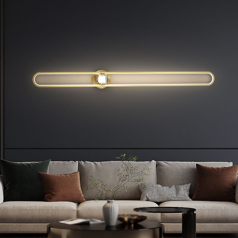 Metal Modern Wall Sconce Linear Shape LED Vanity Lamp with Acrylic Shade for Bathroom