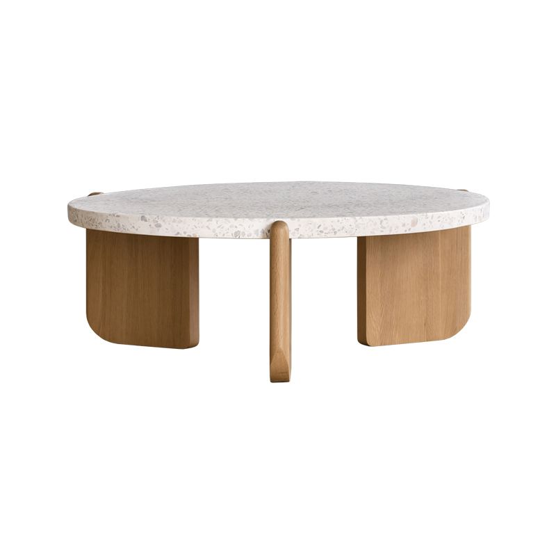 French Country Round Cocktail Table Wood 3 Legs Coffee Table