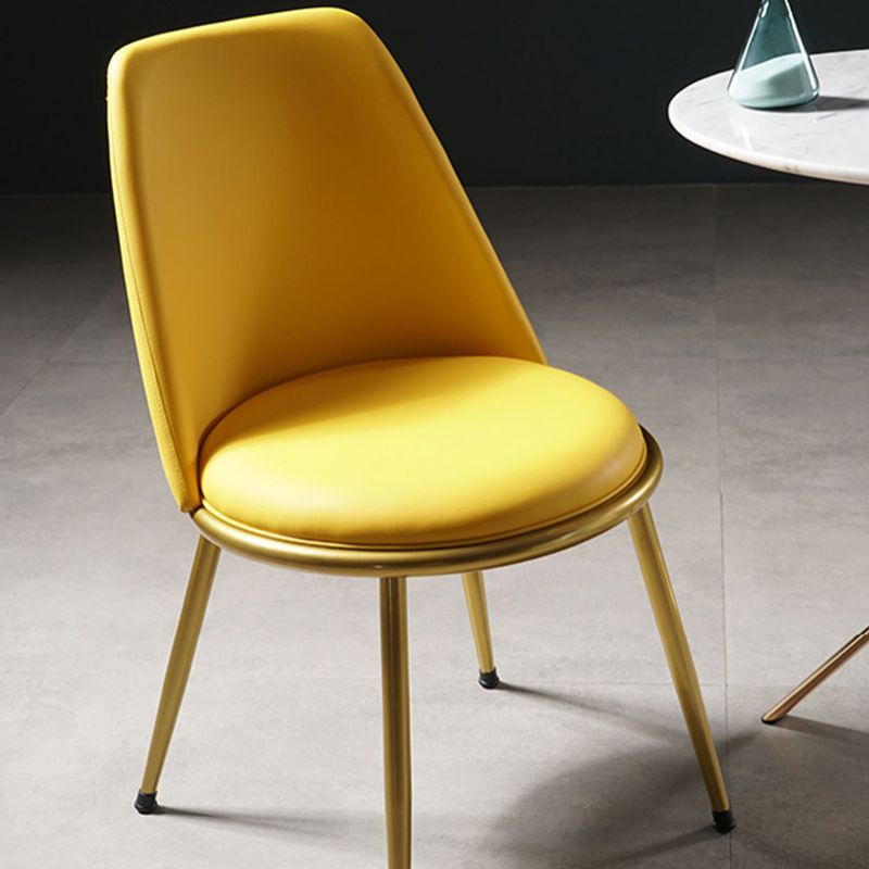 Sillas de comedor de estilo nórdico, silla sin brazos de cocina con patas de metal