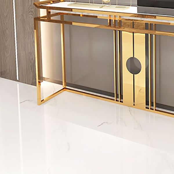 Glam Console Table Marble Accent Table in Gold for Hall , 12 Inch Wide