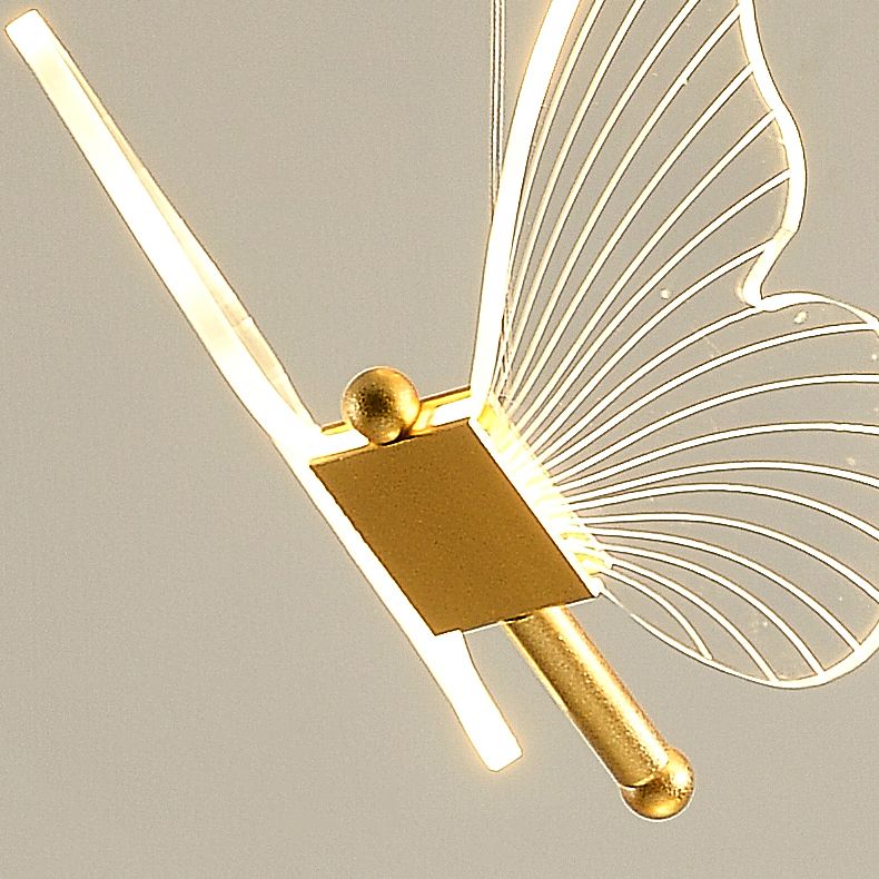 Luxurious Butterfly Style Hanging Ceiling Light, Acrylic Integrated LED Multi Light Pendant Lighting