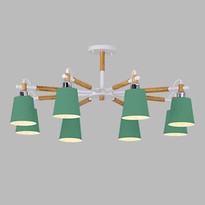 Metal Shaded Chandelier Pendant Light Nordic-Style Hanging Ceiling Light for Bedroom