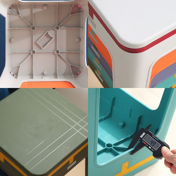 Glam Indoor-Outdoor Backless Dining Chair Plastic Stackable Side Chair