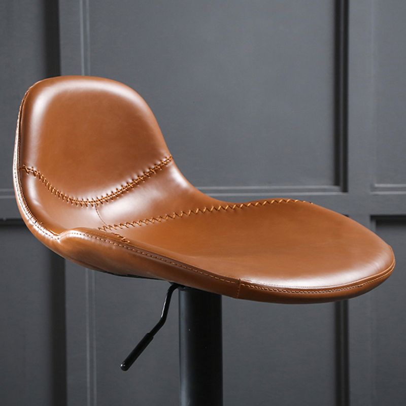 Adjustable Height Bucket Seat Bar Stools Faux Leather Swivel Barstool