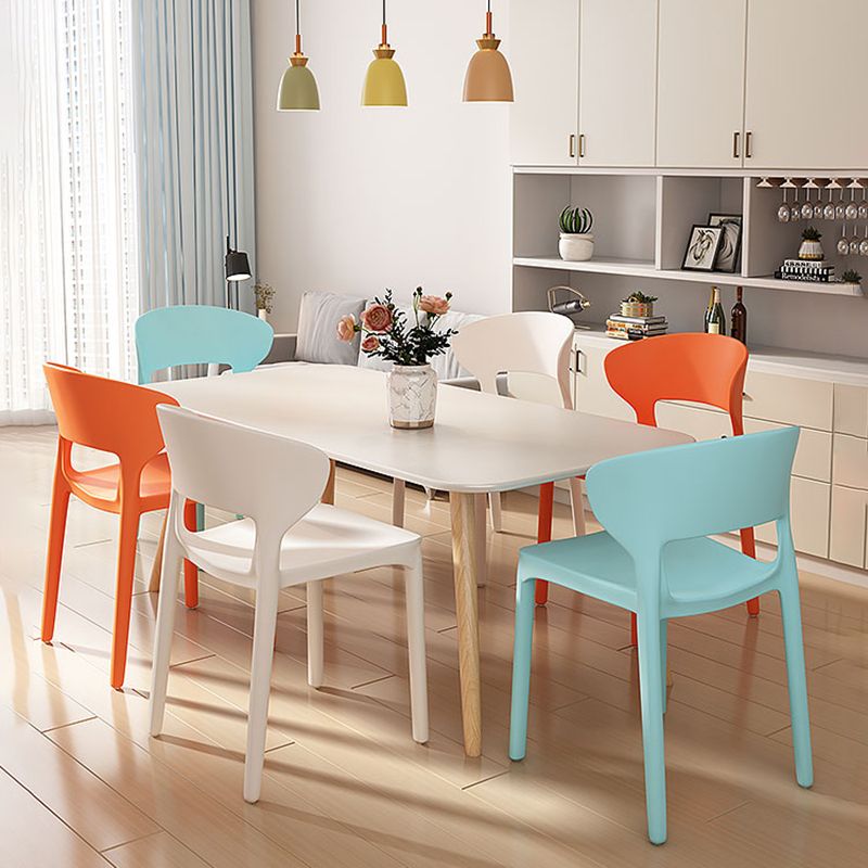Modern Plastic Chair Open Back Indoor Dining Arm Chair for Dinning Room
