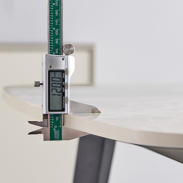 Tavolo da pranzo in pietra sinterizzato moderno beige tavolo da pranzo a forma di rettangolo con 4 gambe