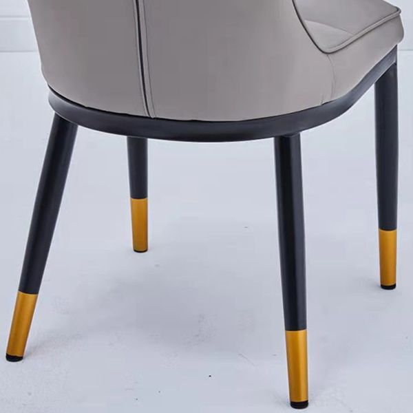 Chaise d'appoint scandinave à dossier solide, chaise de salle à manger rembourrée en métal