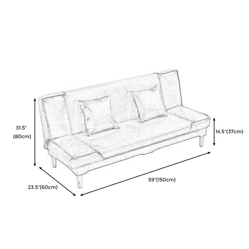 Modern Macaroon Wood 4  Legs Sofa Convertible Armless Sofe for Living Room