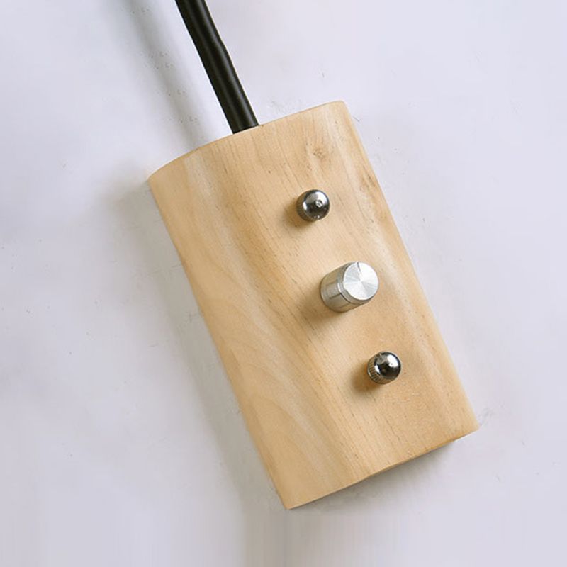 11.8" H Glass Cone Shade Simplicity Wooden Wall Lamp Metal Gooseneck Arm 1-Light Sconce Lights with Independent Switch