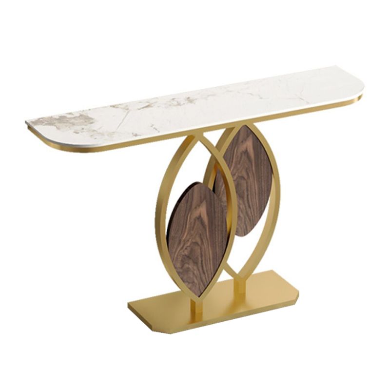 12 inch Wide Modern Accent Table Half Moon Shape Metal Console Table for Hall