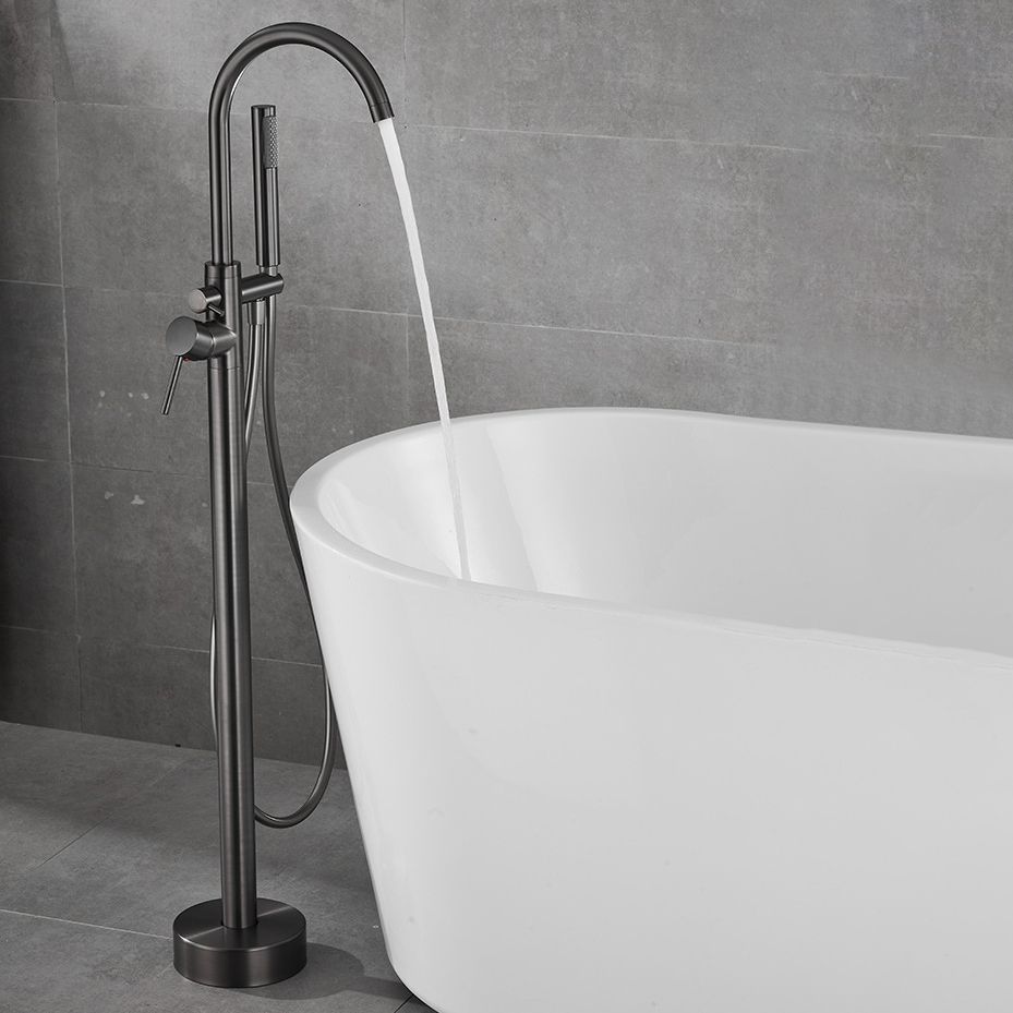 Floor Mounted Freestanding Tub Filler Metal Freestanding Tub Filler Trim with Spray Gun