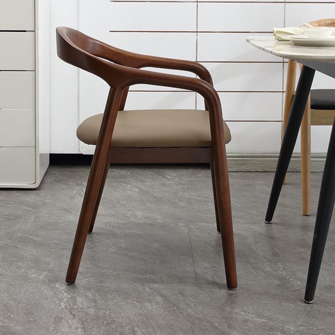 Modern Wood Base Indoor Chair 23''Wide Open Back Dining Side Chair with 4 Legs for Restaurant