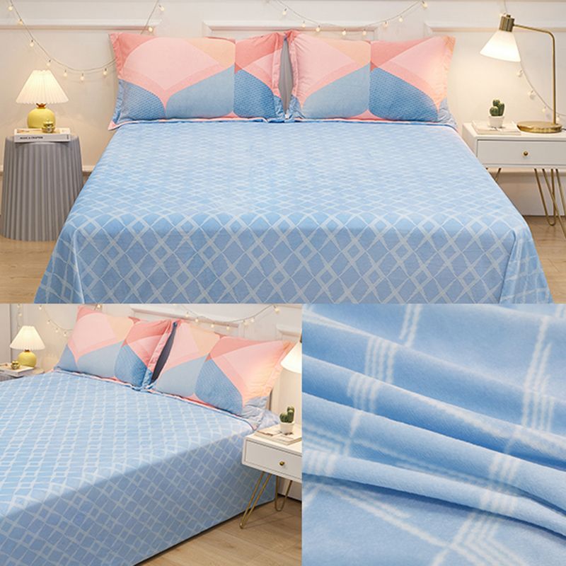 Sheet Sets Flannel Cartoon Printed Super Soft Wrinkle Resistant Breathable Bed Sheet Set