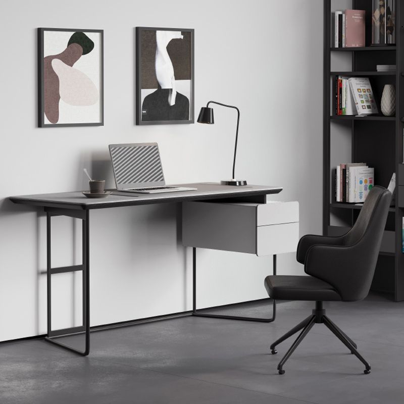 Contemporary Style Office Desk Home and Office Writing Desk with 2-drawer