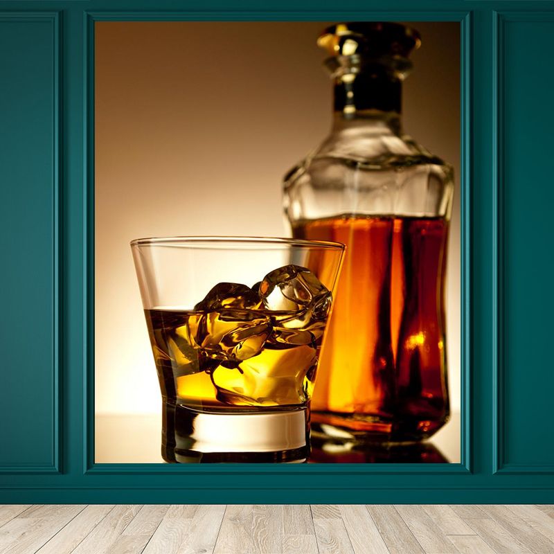 Liquor Mural Decal Pastel Color Contemporary Wall Covering for Western Restaurant