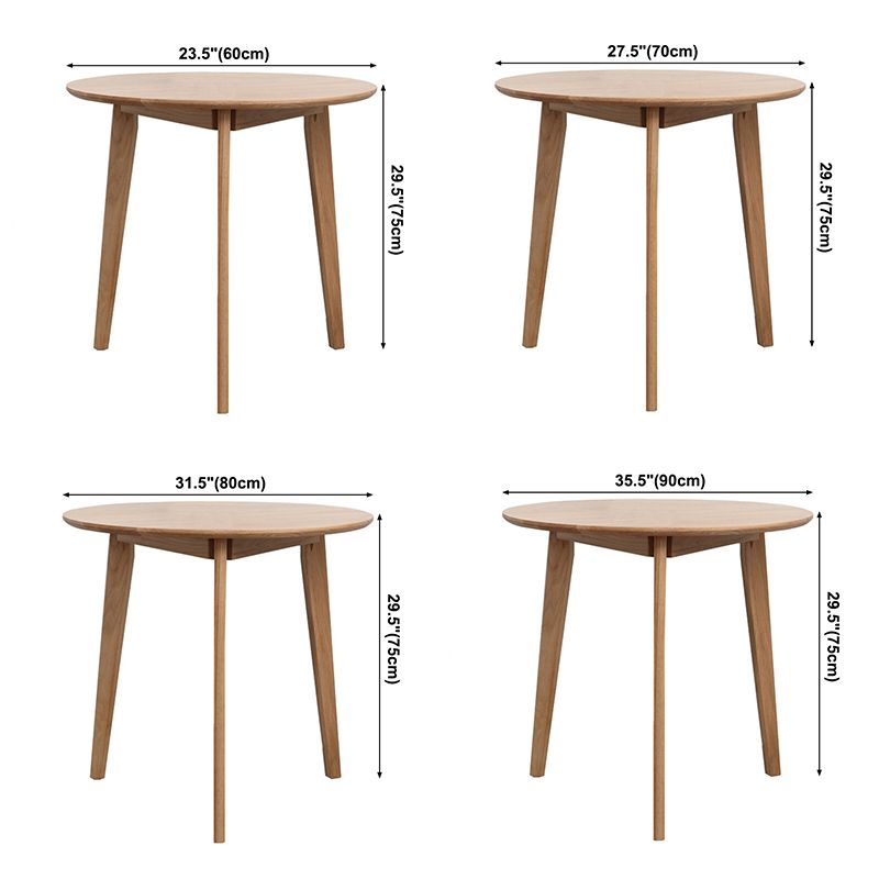Contemporary Round Dining Table Oak Solid Wood Table for Home Kitchen Dinner