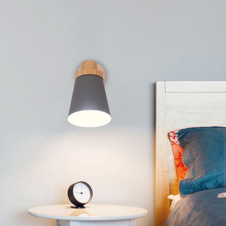Nordic Minimalist Style Armed Wall Light Sconce Metal 1 Light Sconces