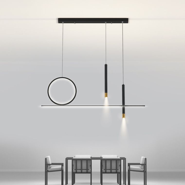 Multiple-Light Geometric Island Pendant Lighting Modern Metal Island Light Fixtures