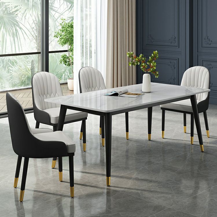 Simplicity Style Rectangle Home Furniture Stone Dining Table with 4-foot