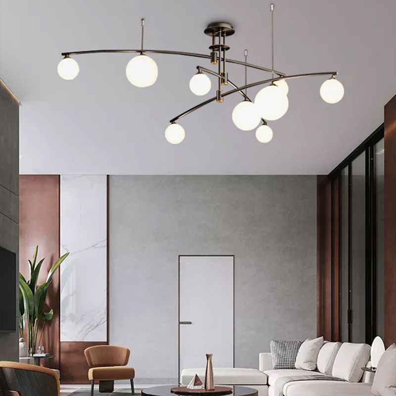 Postmoderne 3 -Tier -Kronleuchter -Leuchten Metall- und Glashängekronleuchter für Cafe