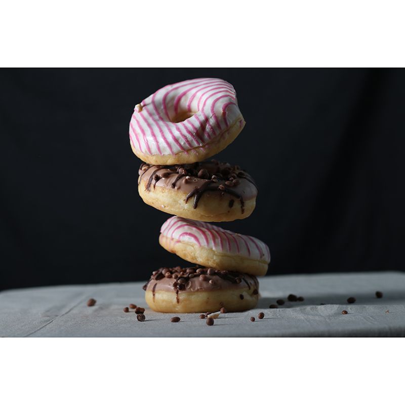 Chocolate Donut Mural Wallpaper Commercial Use for Dessert Shop, Made to Measure