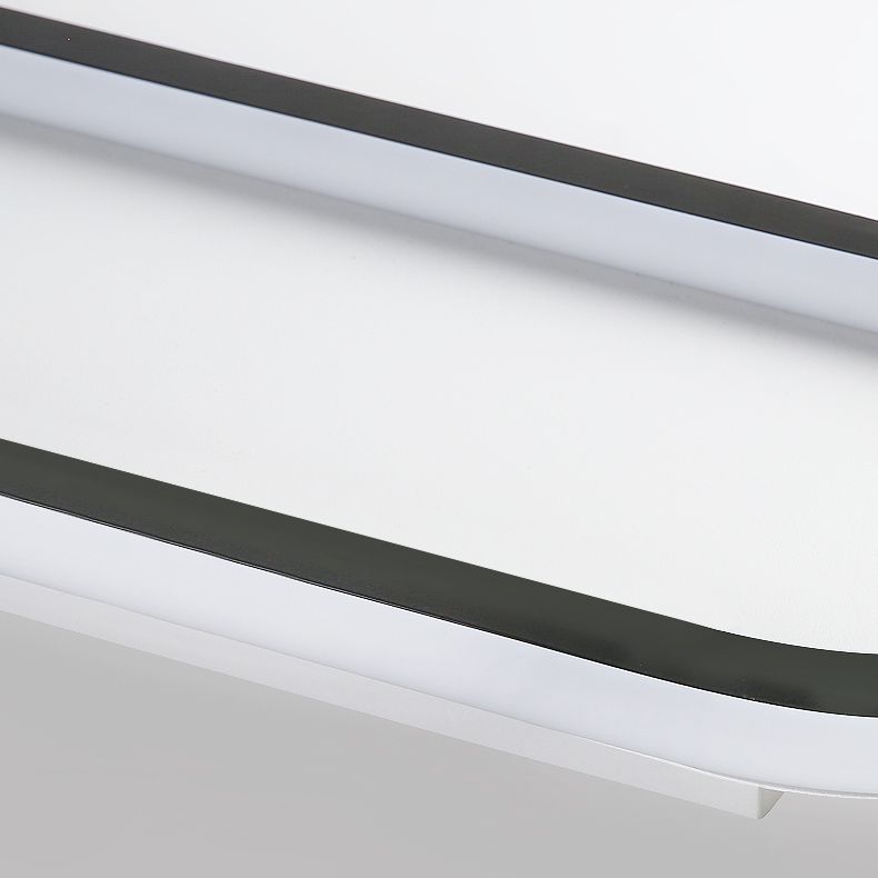 Metal Oval Shape Flush Ceiling Light Modern Style 1 Light Flush Mount Lighting in Black