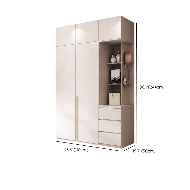 Contemporary Bedroom Storage Cabinet Wooden Shelves Wardrobe