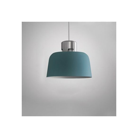 Tombra de cubo de metal Luz colgante de luz individual iluminación colgante nórdica en azul/verde/rosa para restaurante de restaurantes comedor