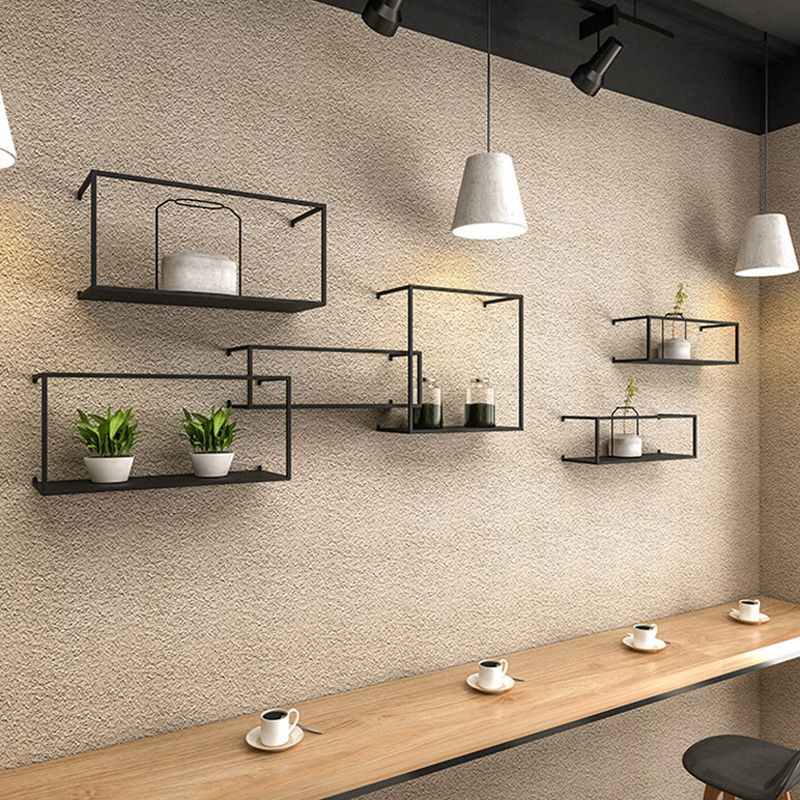 Gold/Black Wall Mounted Bookshelf Iron Modern Closed Back Shelf