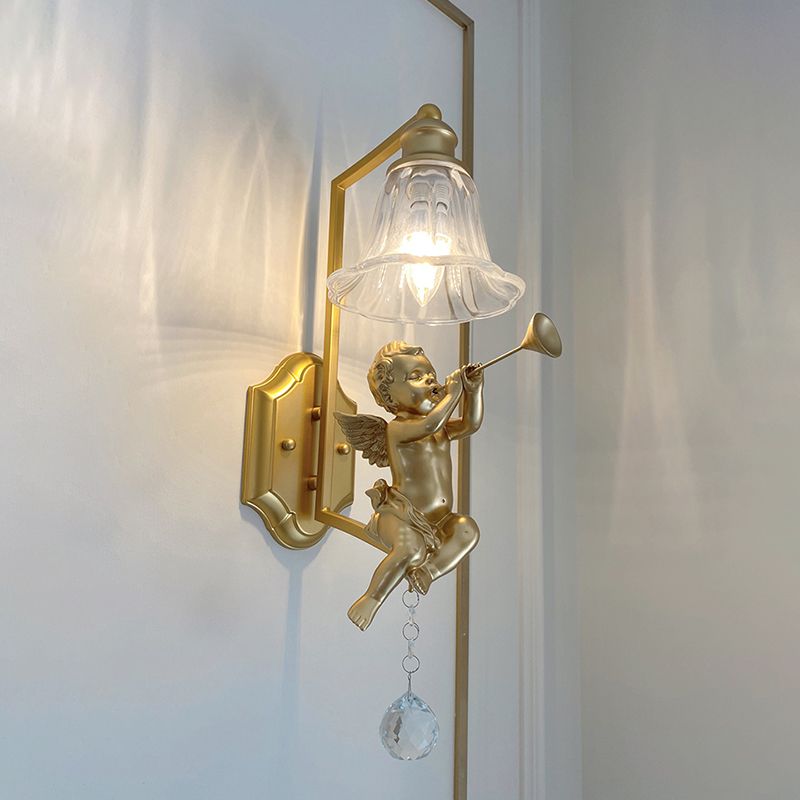 Glass Shade Wall Mounted Light Fixture 1-Light Modernism Wall Mounted Sconce