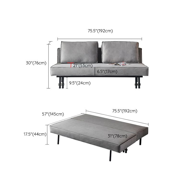 Contemporary Futon Sleeper Sofa Bed Fabric Armless Futon Frame