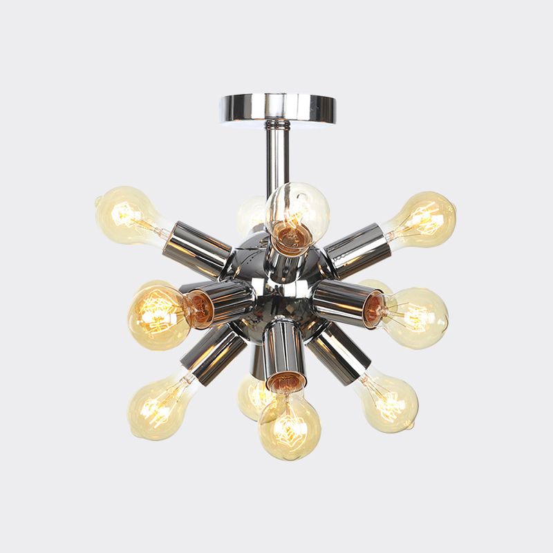 Chroom/gouden Sputnik semi-inbouw vintage ijzer 6/9/12 lichten restaurant verzonken plafondlamp armatuur