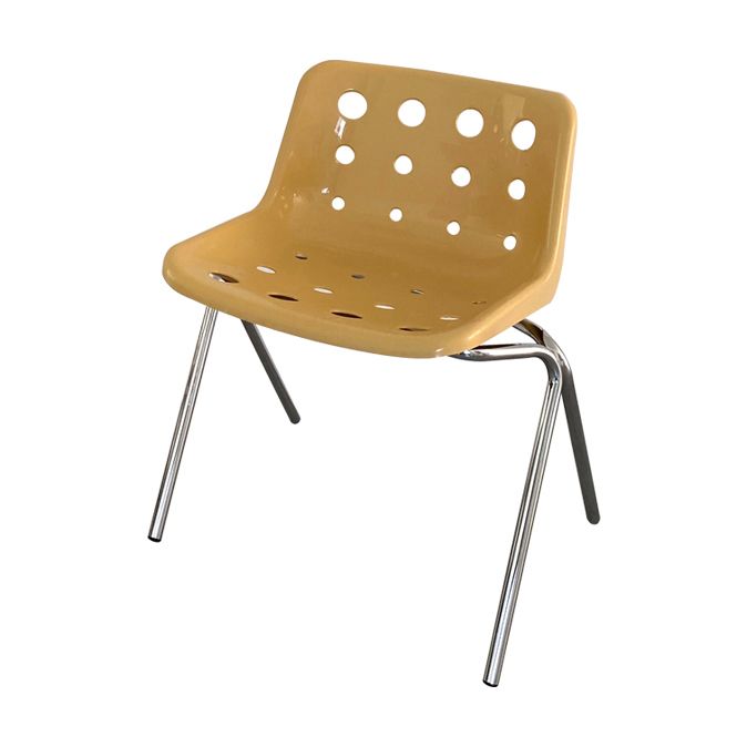Modern Armless Backrest Acrylic Chair with Metal Legs for Dining Room
