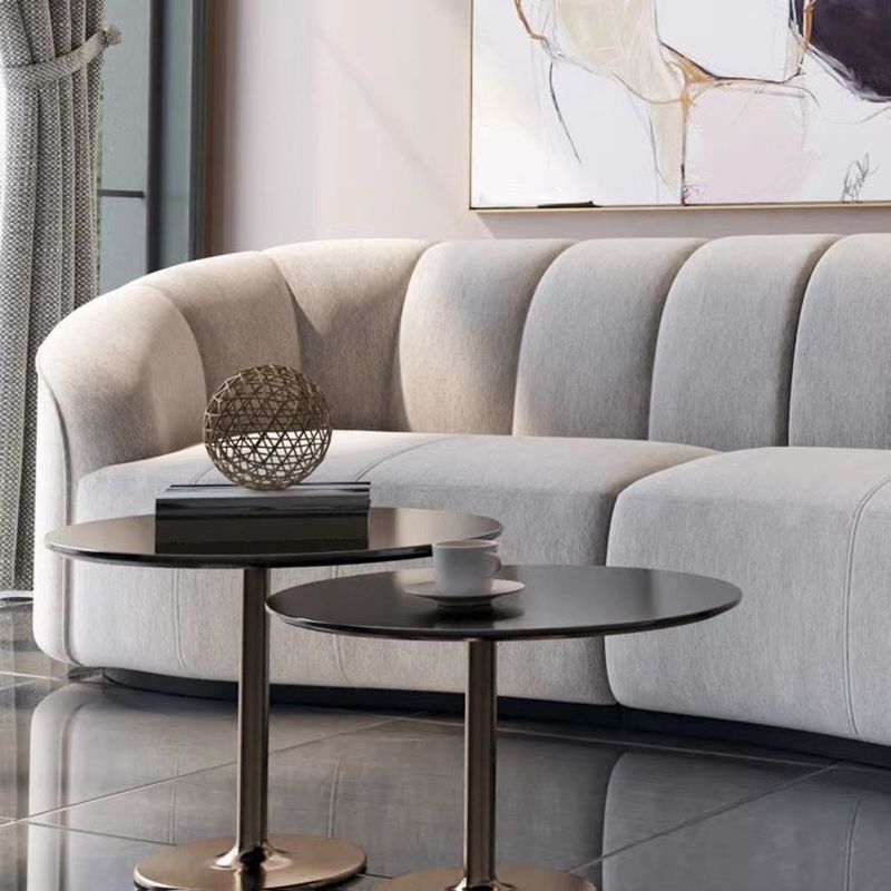 29.52" High Tuxedo Arm Sofa Gray Modern 3/4-seater Fabric Sofa