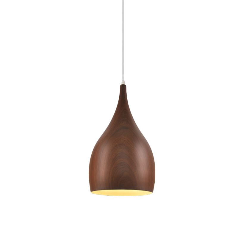 Industrial Teardrop Anhänger Light Kit 1 Kopf Aluminium Deckenlampe in Rotbraun/Kaffee für Wohnzimmer