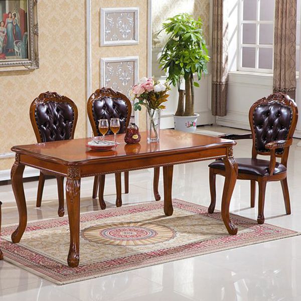 Sillas de comedor victorianas sin brazos de cuero, sillas laterales tapizadas (juego de 2)