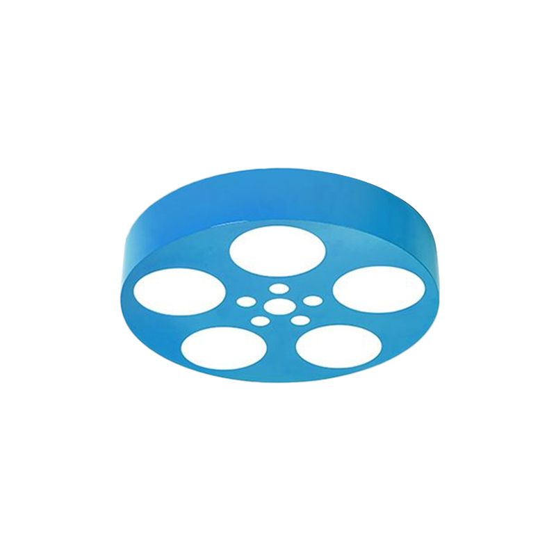 Rounded Nursery Room Flush Light Fixture Acrylic LED Kids Flush Mount Lighting in Red/Yellow/Blue