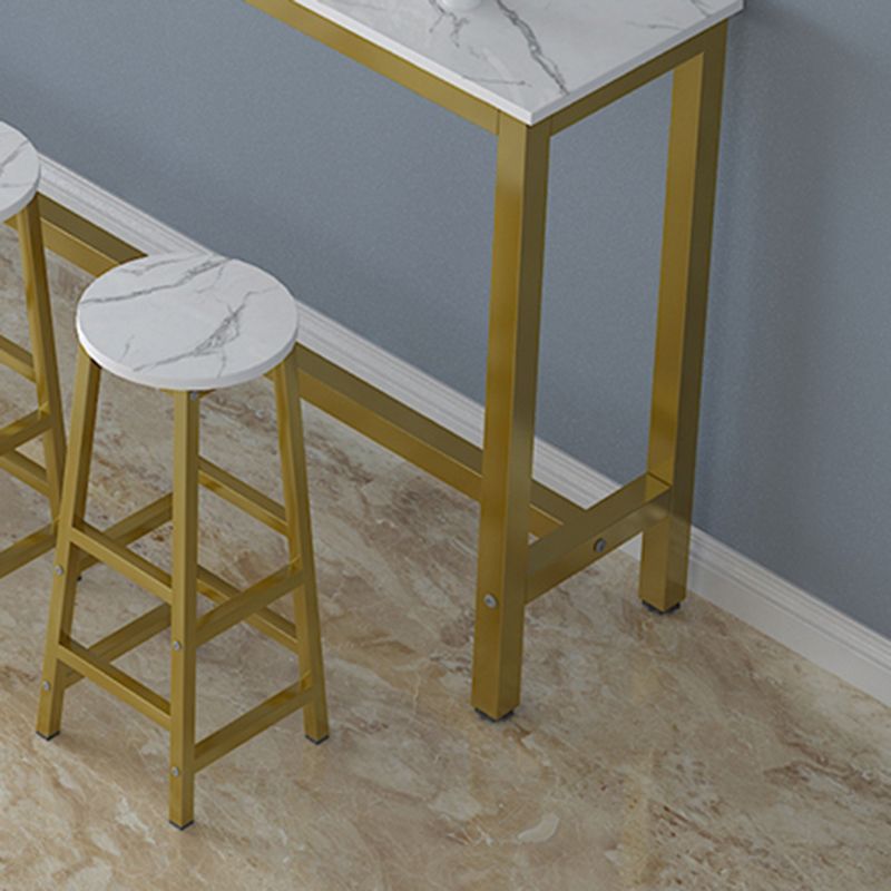 1/4/5 Pcs Manufactured Wood Bar Set with Metal Stools for Small Places