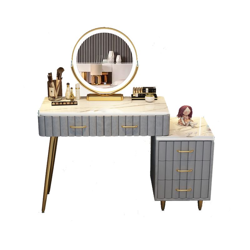 Lighted Mirror Makeup Vanity Luxurious Dressing Table Stool Set