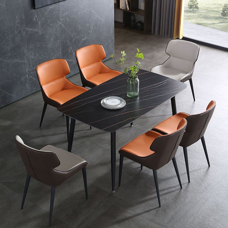 Sillón orejero de diseño moderno para el hogar, sillas laterales de comedor de cuero