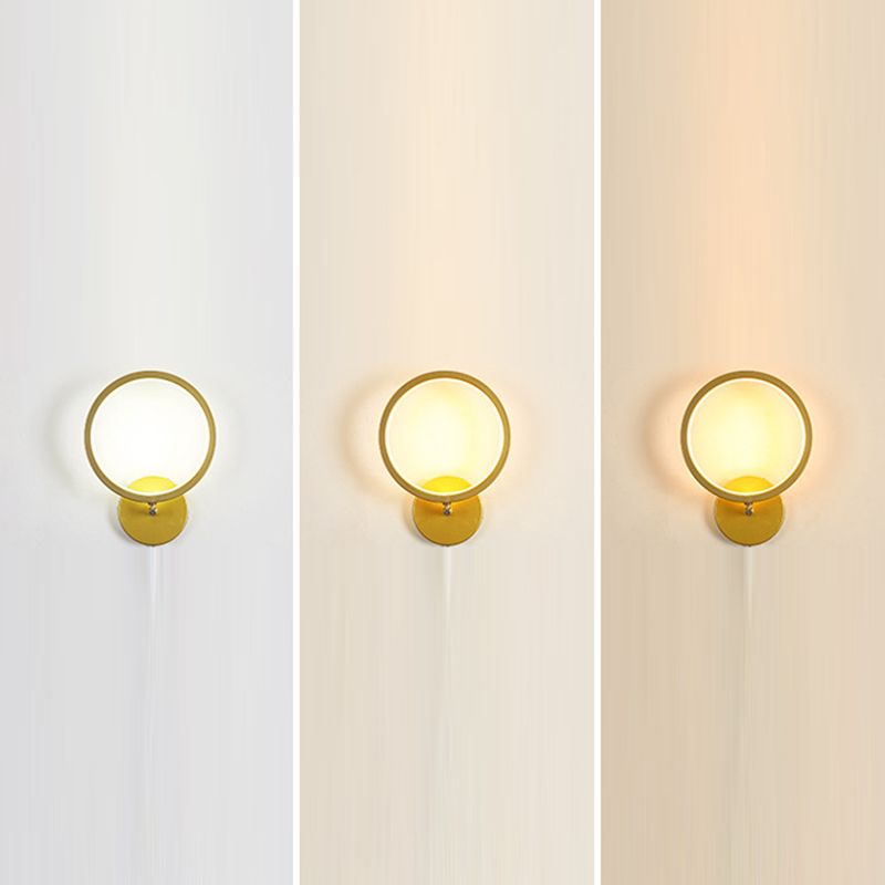 Modern Style Metal Wall Light Geometric Shape LED Wall Sconce for Bedroom