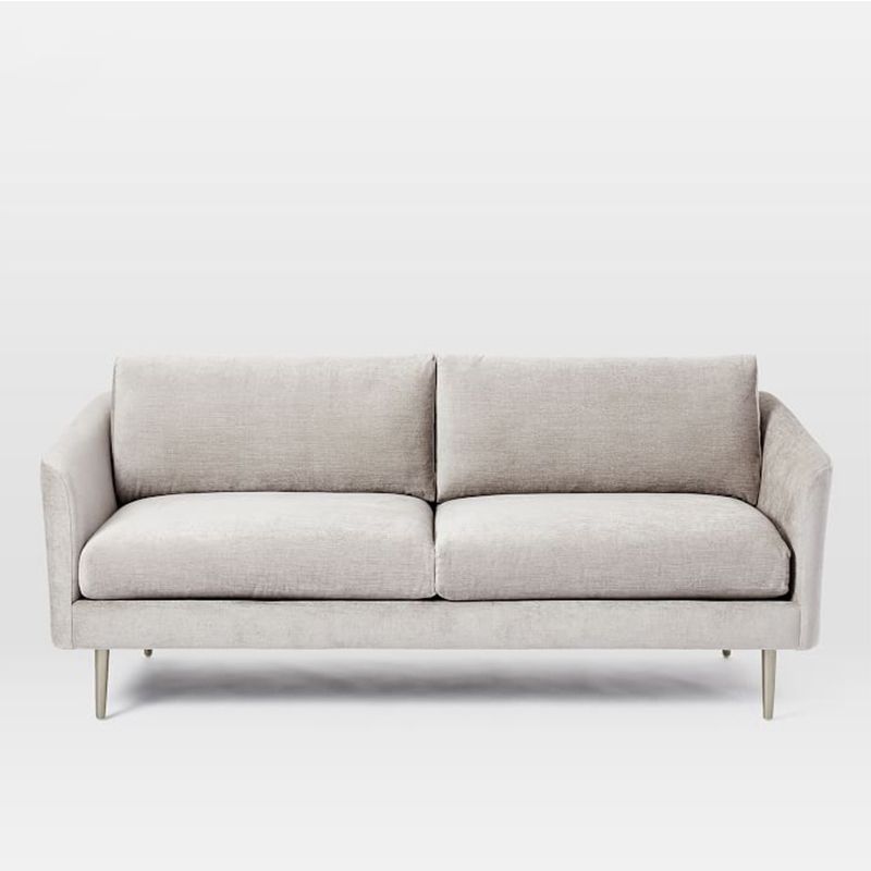 Contemporary Fabric Standard Sofa Sloped Arm Cushions Settee