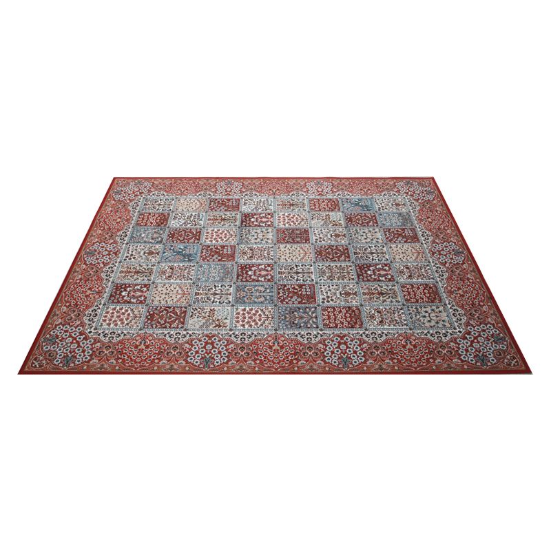 Alfombra de estampado de baldosas marroquí tradicional alfombra resistente a manchas de alfombra de poliéster para sala de estar para sala de estar