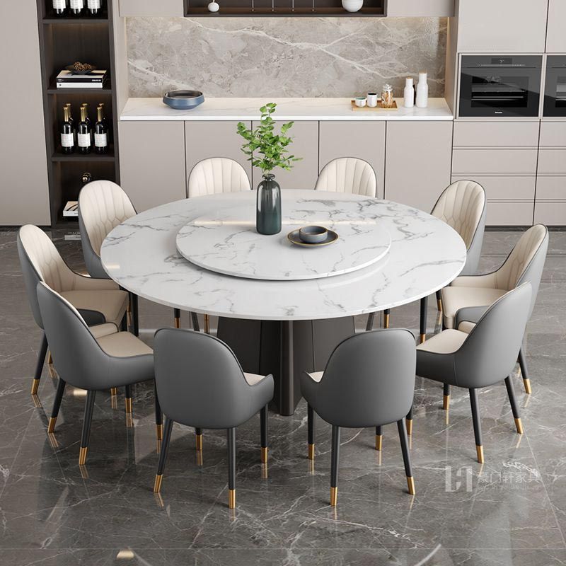 Modern Dining Set Stone 1/4/9 Pieces Dining Turntable Furniture for Home
