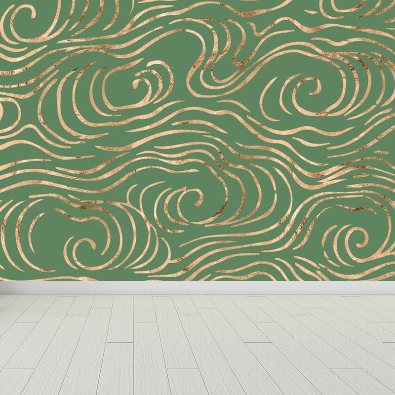 Fashion Moire Pattern Mural Wallpaper Sitting Room Sky View Wall Decor, Custom Printed