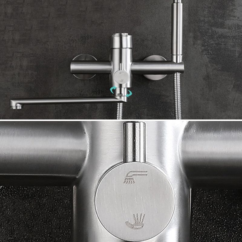 Wall Mounted Metal Tub Filler Low Arc Swivel Bathroom Faucet