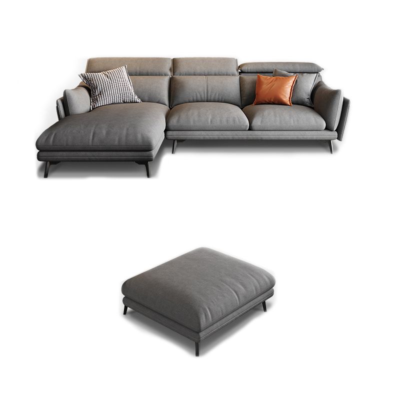 Grey Faux Leather Sofa/Sectionals with Wear-Resistant and Stain-Resistant