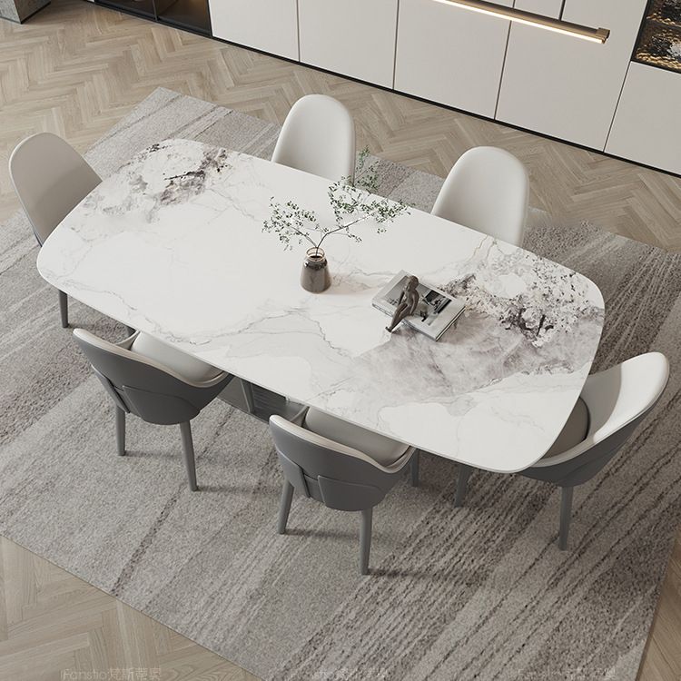 Designer Style Sintered Stone Dining Set Rectangle 1/3/4/5/7 Pieces Dining Room Table Set