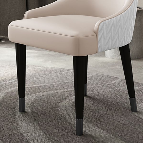 Contemporary Style Chairs Arm Dining Chairs with Wood Legs for Kitchen