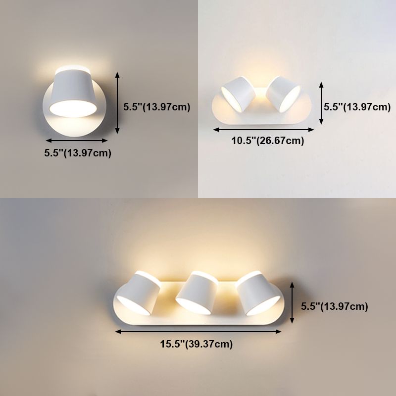 Nordic Style Aluminum Wall Light Geometry Cylinder Rotatable Wall Lamp for Bedroom